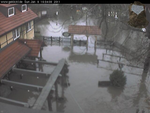 Hochwasser 2011 Gasthaus Weserstein, Hann. Mnden